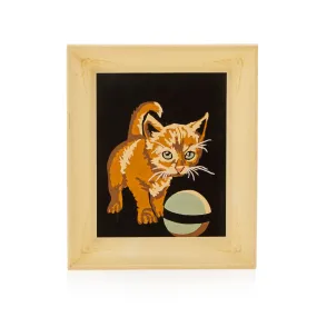 00.29 (A D) Framed Kitten Painting with Ball