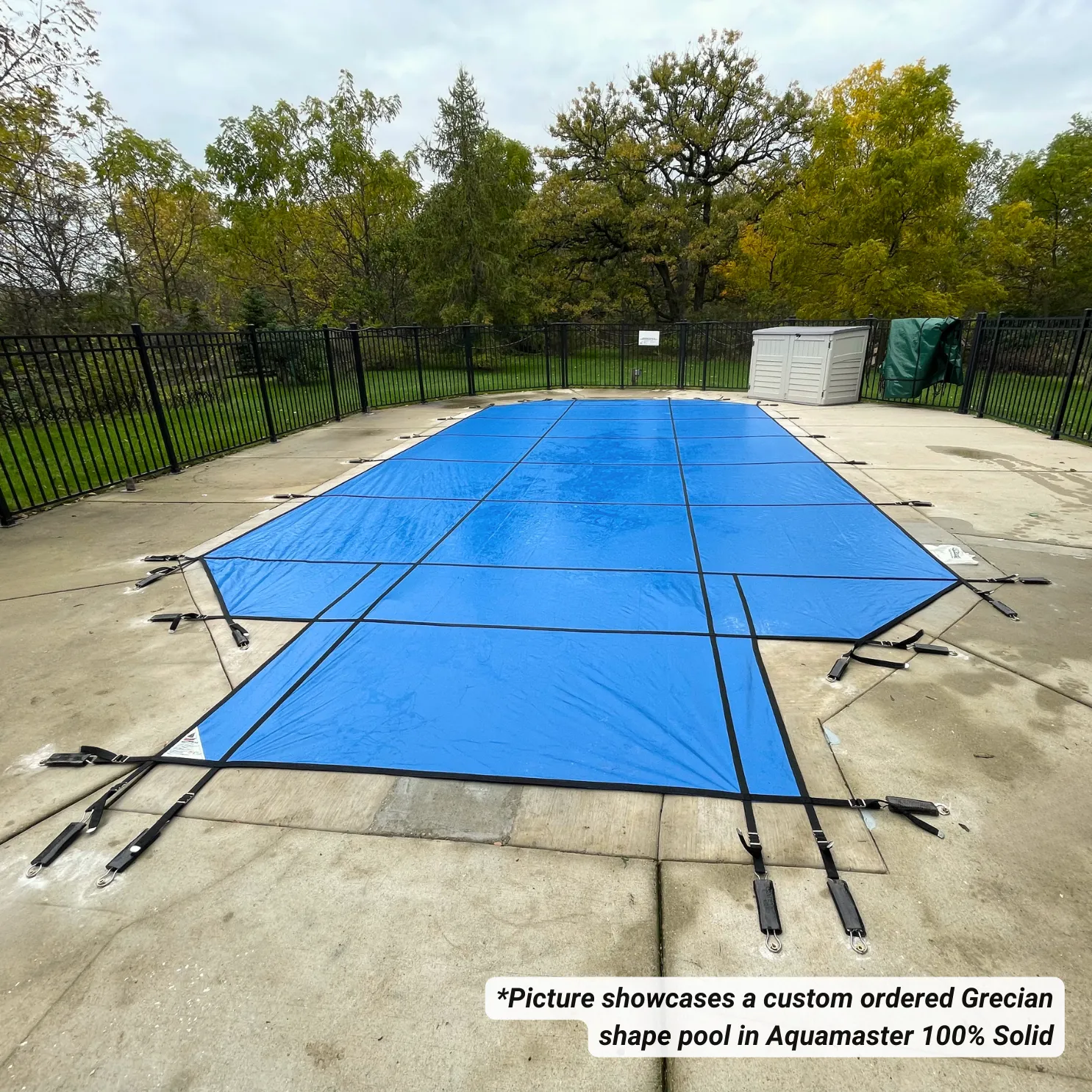 15' x 30' Rectangle Aquamaster 100% Solid Safety Pool Cover