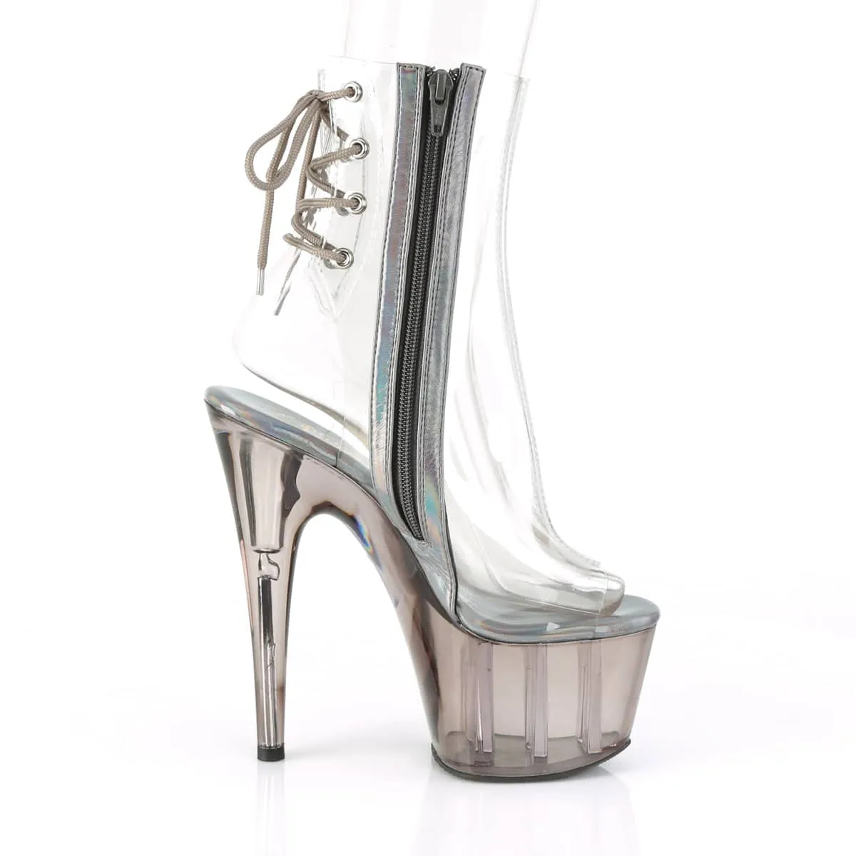 ADORE-1018CT Clear Calf High Peep Toe Boots