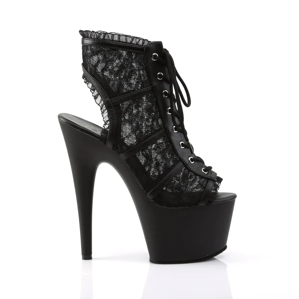 ADORE-796LC Black Ankle Peep Toe Boots