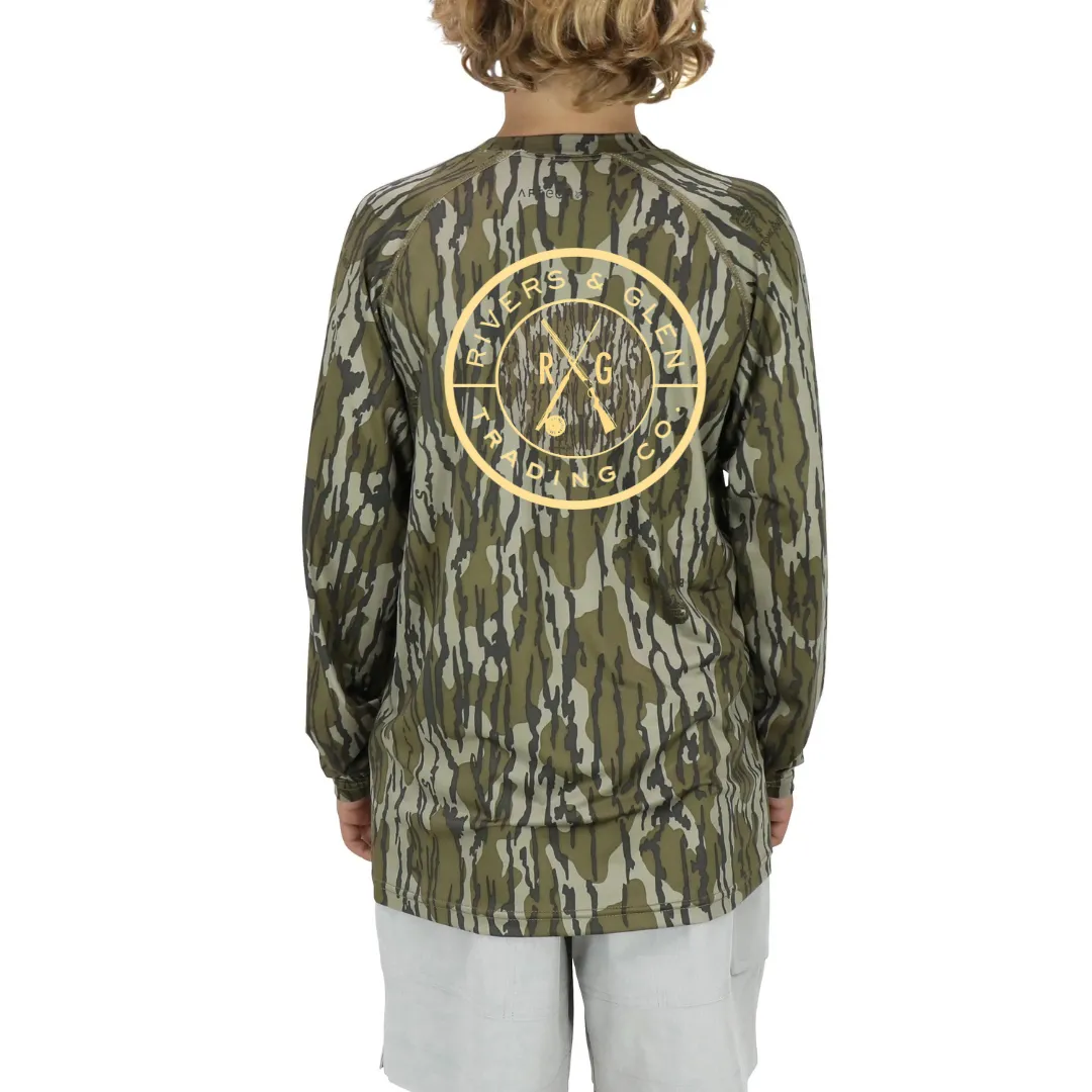 Aftco Youth Mossy Oak Long Sleeve Sun Shirt