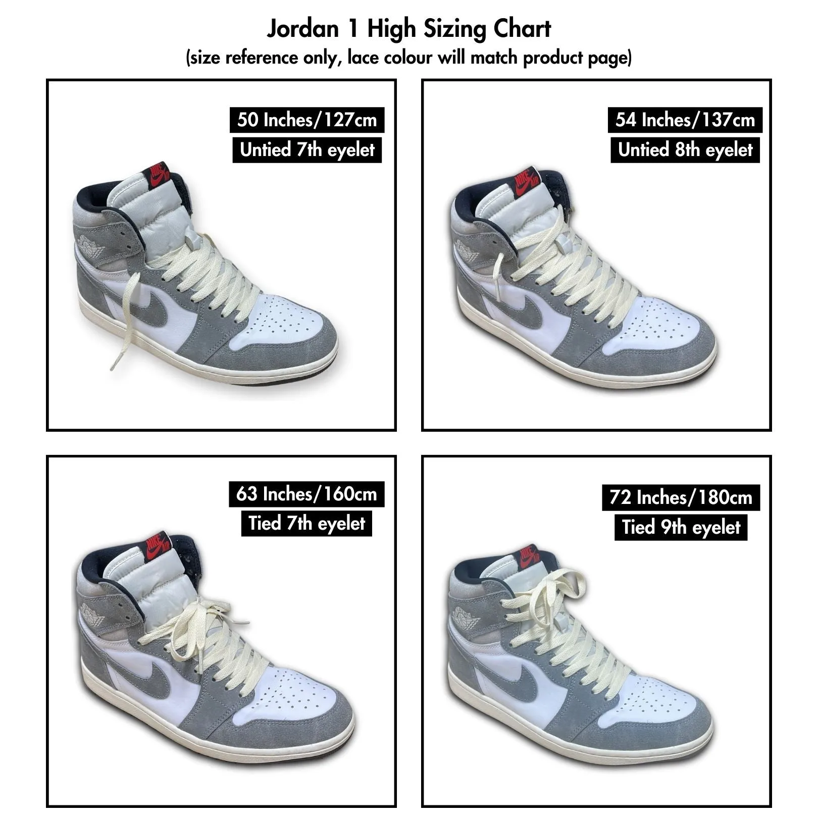 Air Jordan Flat Replacement Laces - White