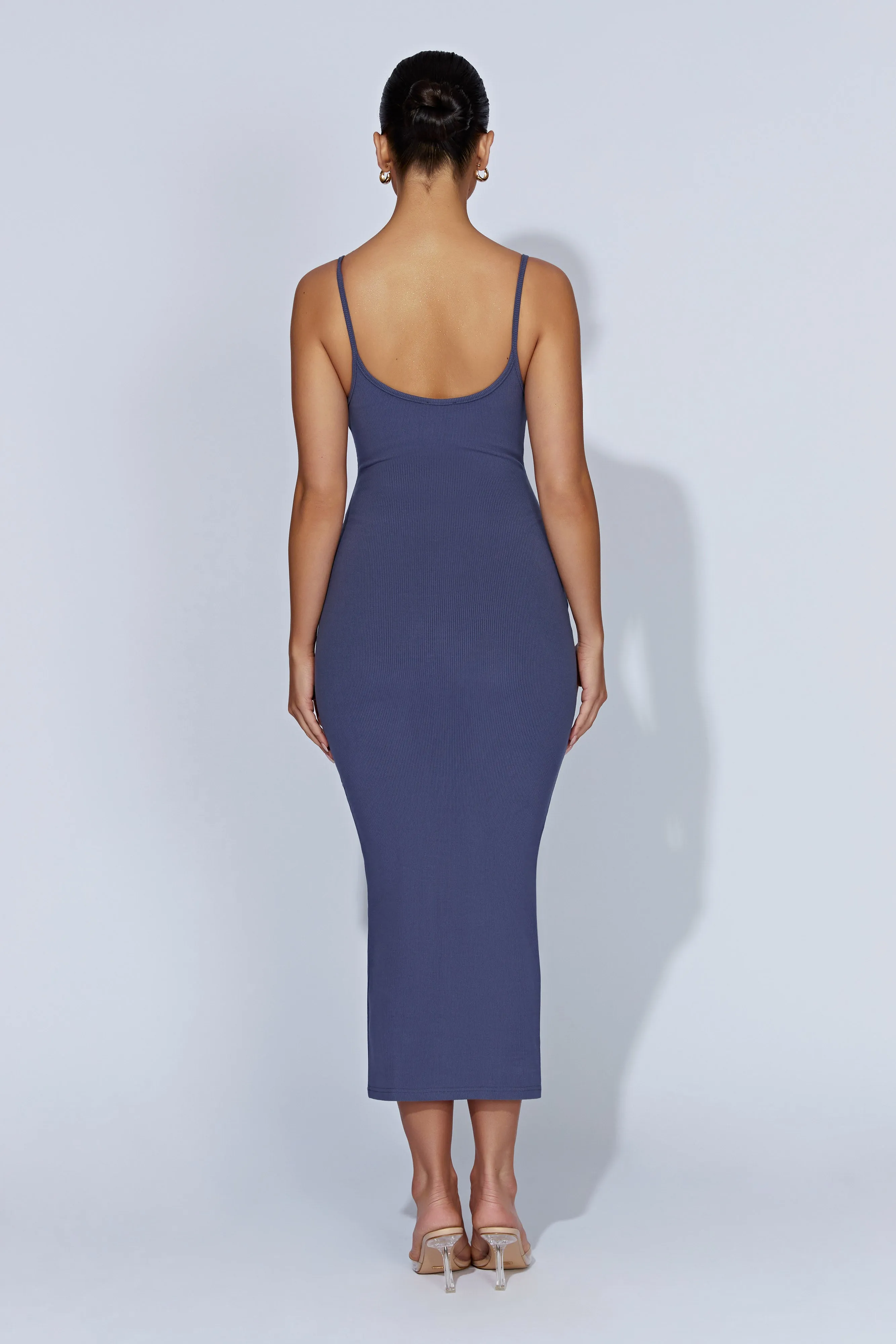 Alexis Ribbed Cami Midi Dress - Midnight Navy