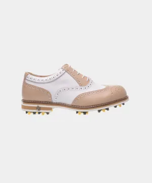 ALL CLASSIC Golf Noble Wingtip Classic Golf Shoes - Beige