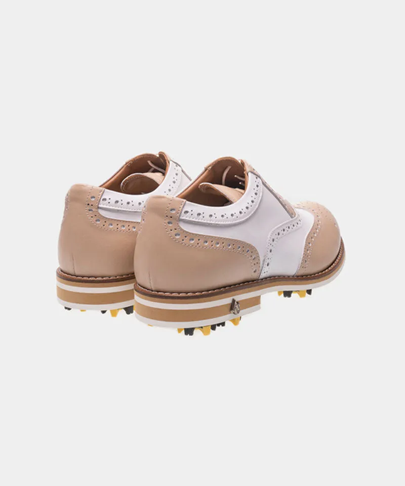 ALL CLASSIC Golf Noble Wingtip Classic Golf Shoes - Beige