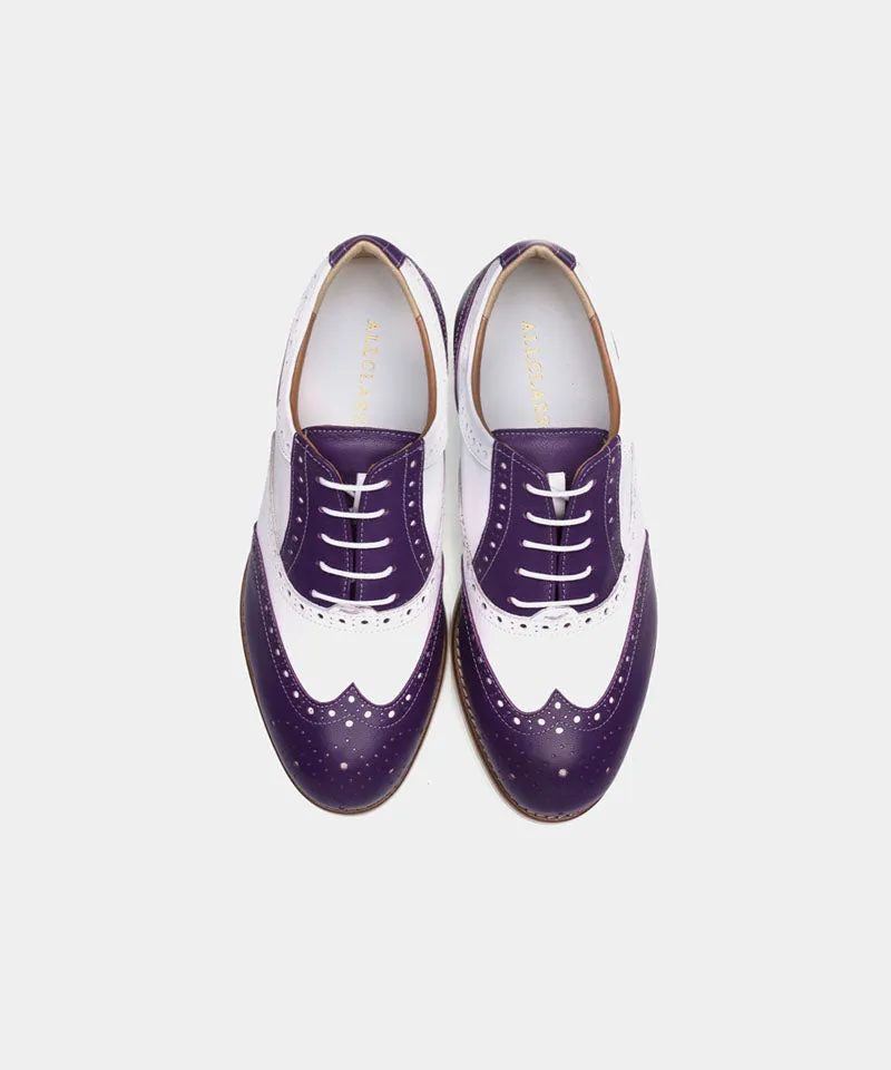 ALL CLASSIC Golf Noble Wingtip Classic Golf Shoes - Purple