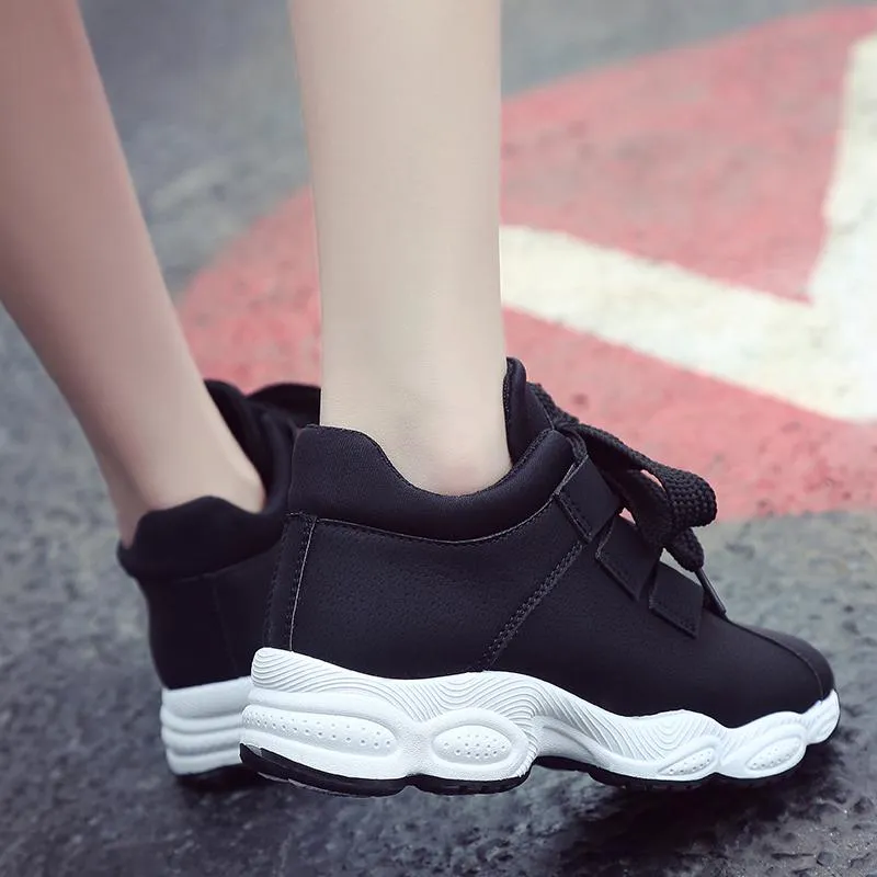 Autumn Winter Comfortable Casual Pig Suede Platform Sneakers for Women