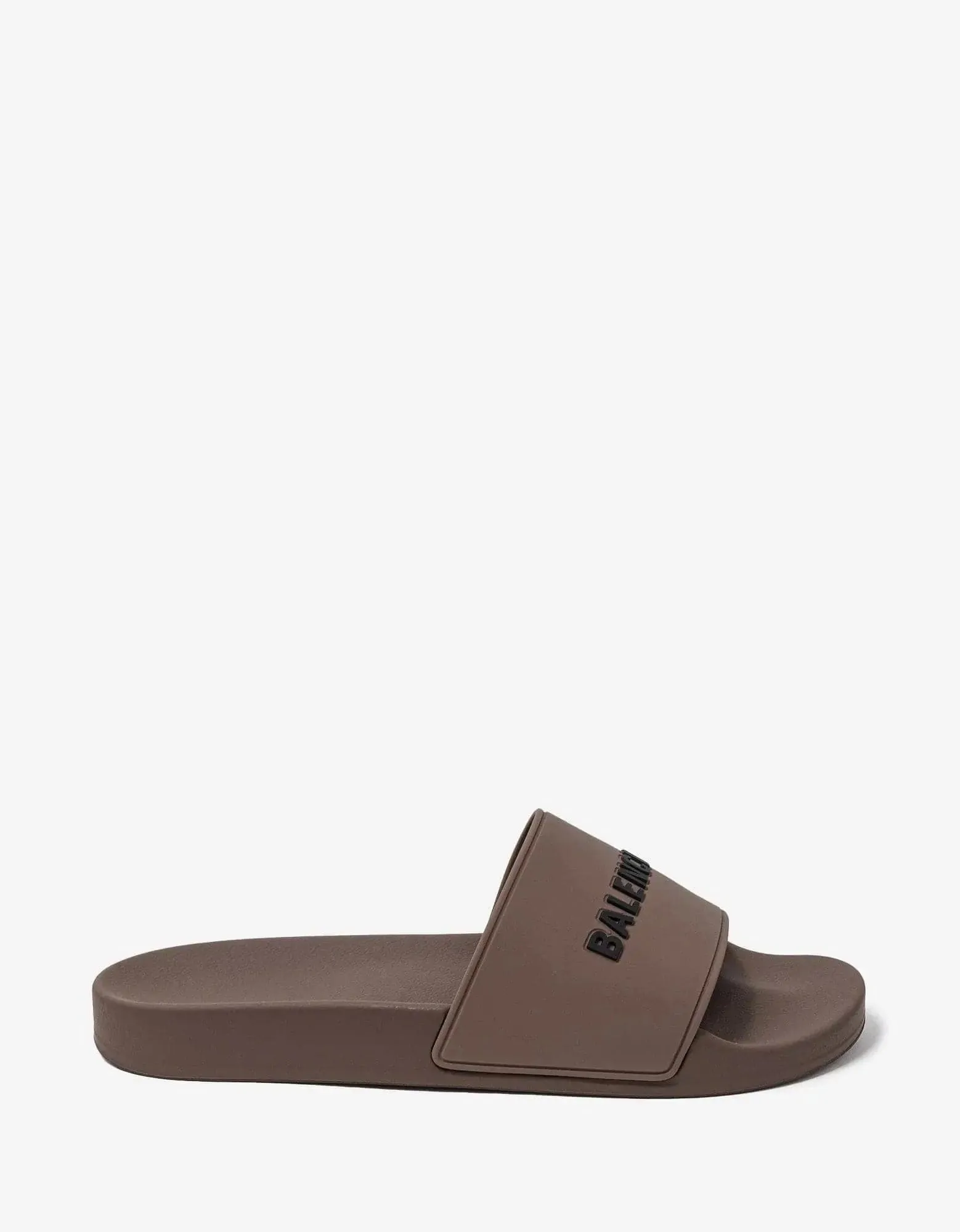 Balenciaga Taupe Logo Slide Sandals