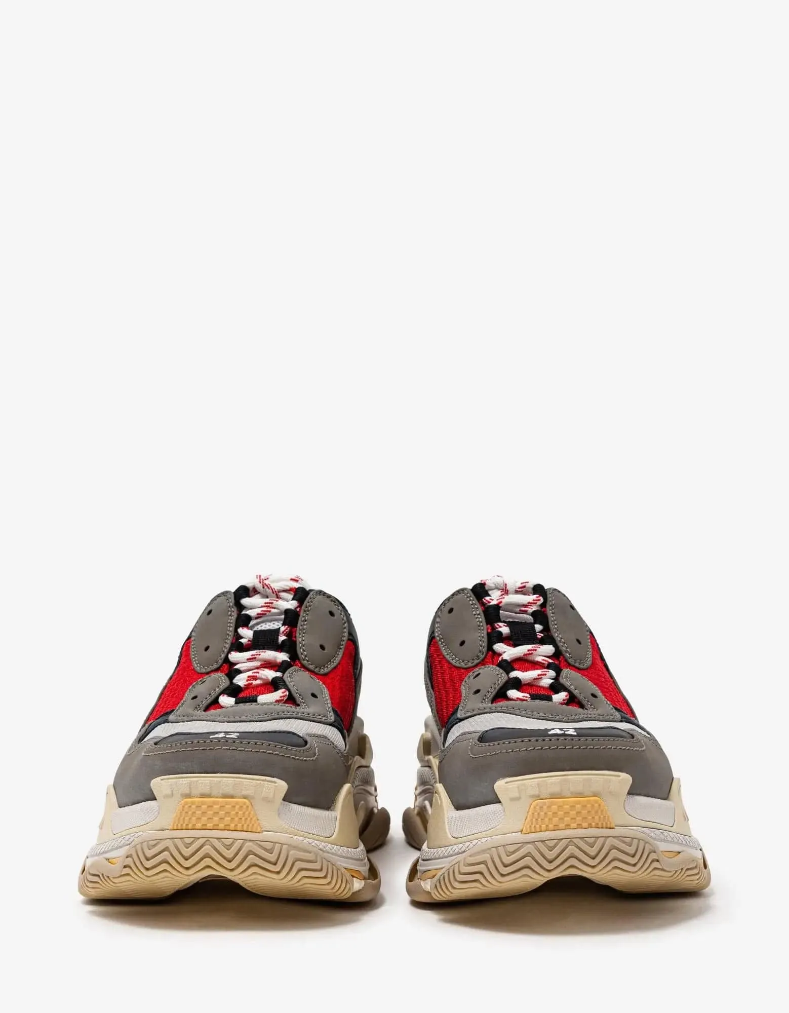 Balenciaga Triple S Grey & Red Mules