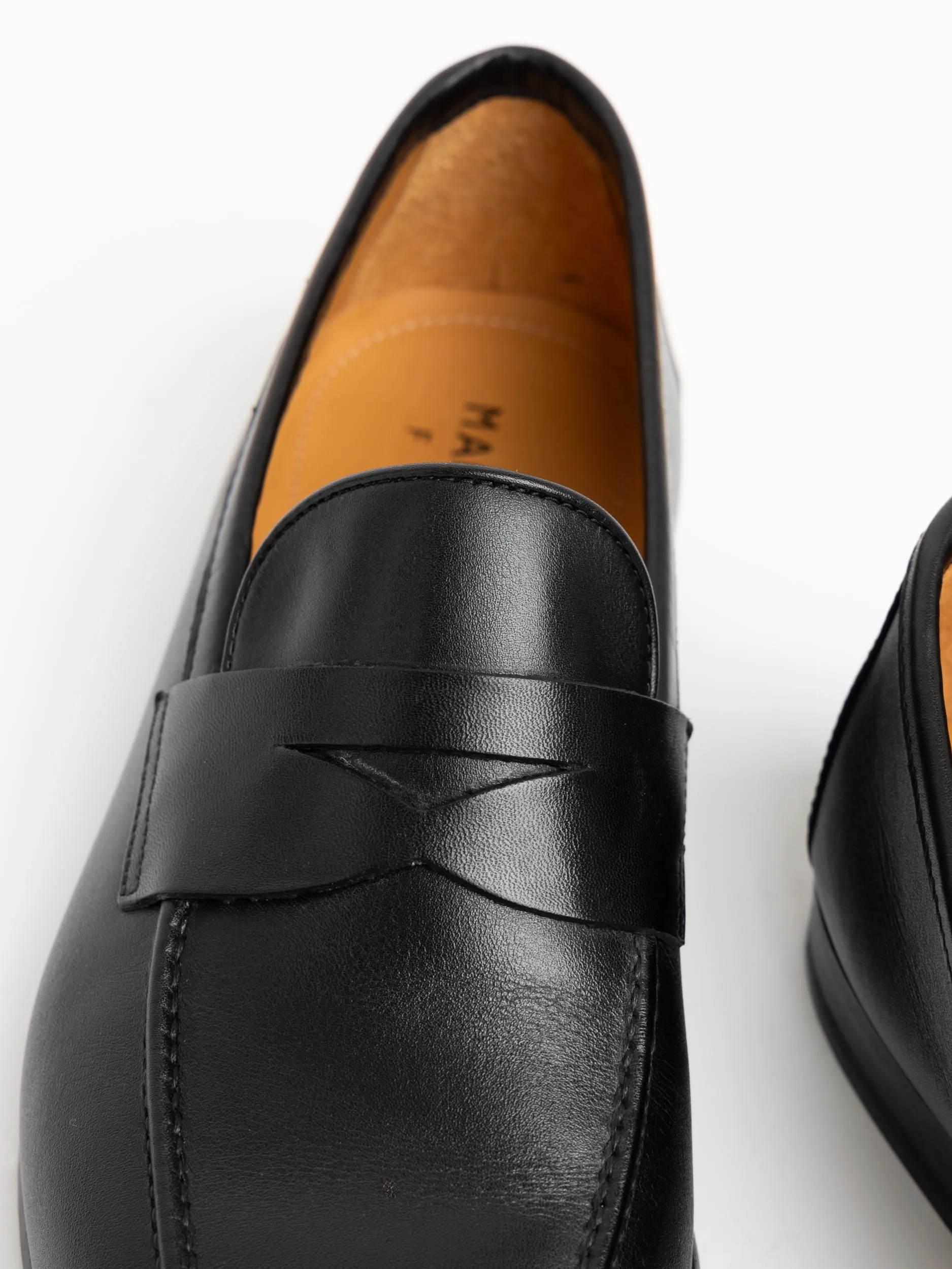 Black Leather Maine Loafers