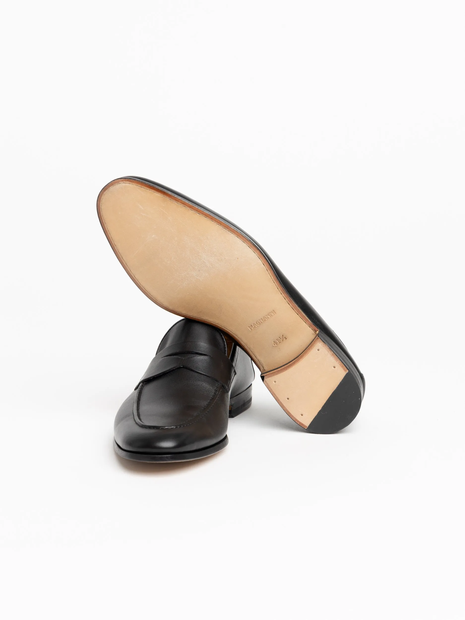 Black Leather Maine Loafers