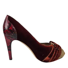 Bordeaux Fondente Toy Peep Toe Pumps