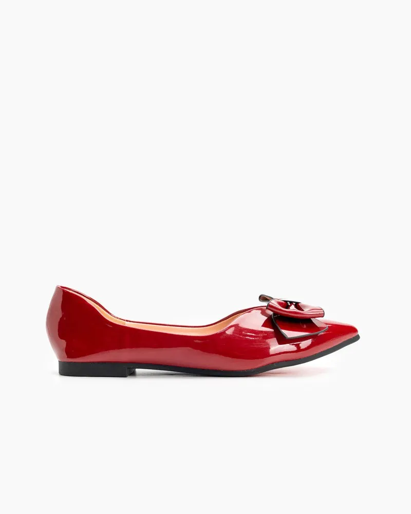 Bowknot Pointed Toe Flat Loafers