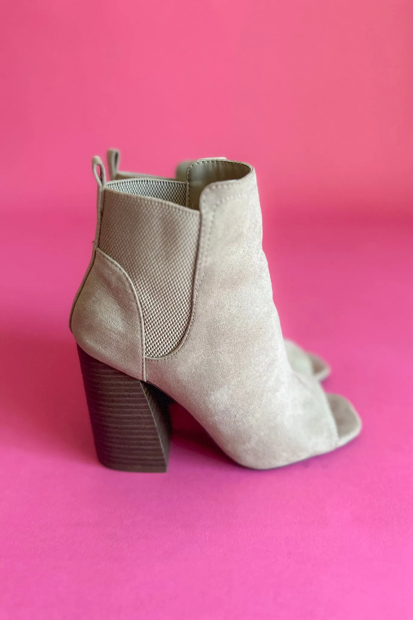 Chandler Peep Toe Booties - Taupe