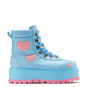 Chibi Cherub Kawaii Heart Boots - Blue