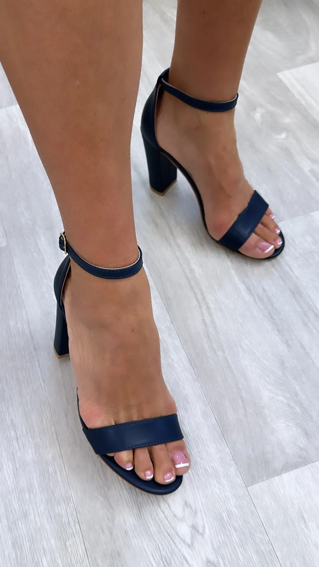 Ciara Navy Strap Sandals