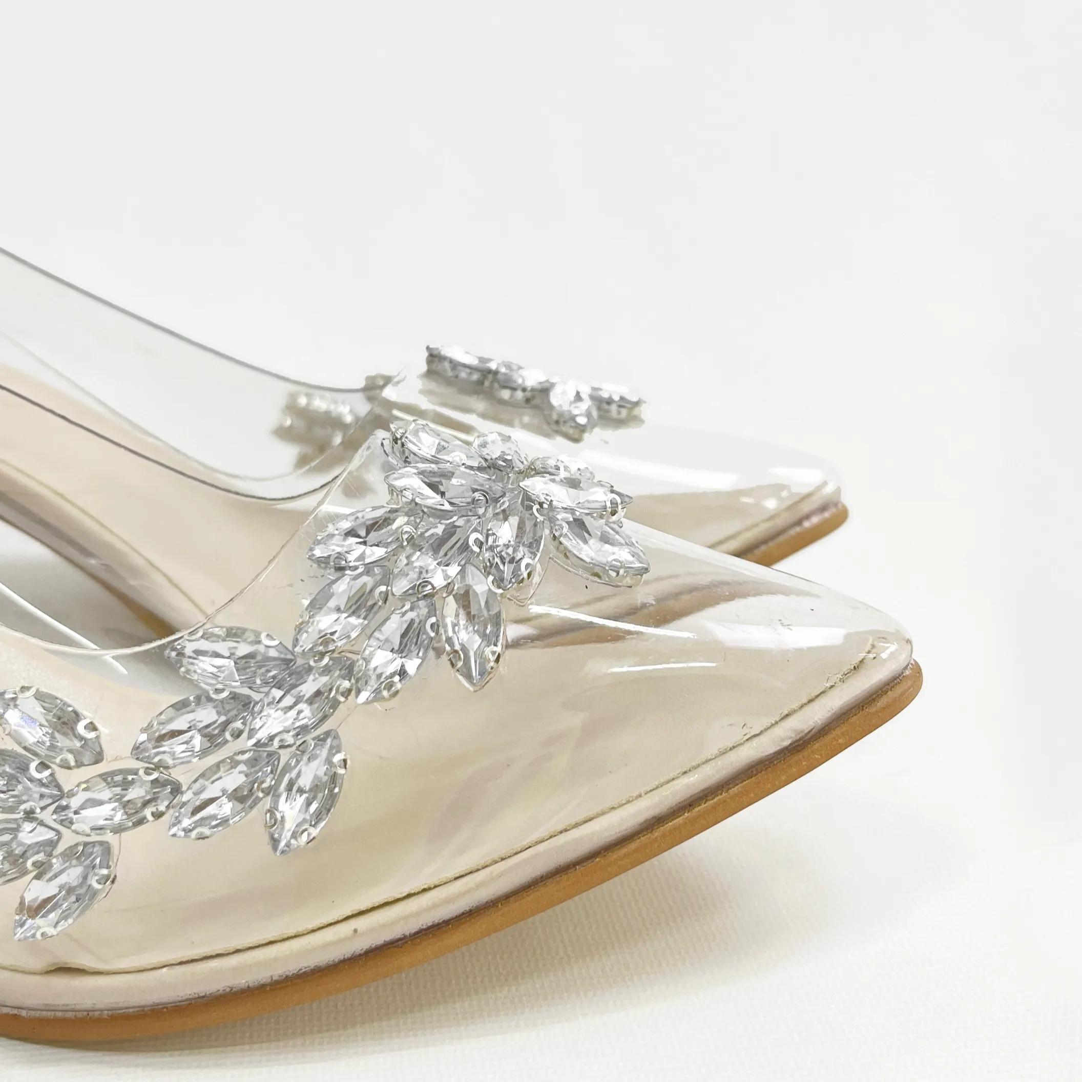 Cindy - Cinderella Shoes Low Beige Heel