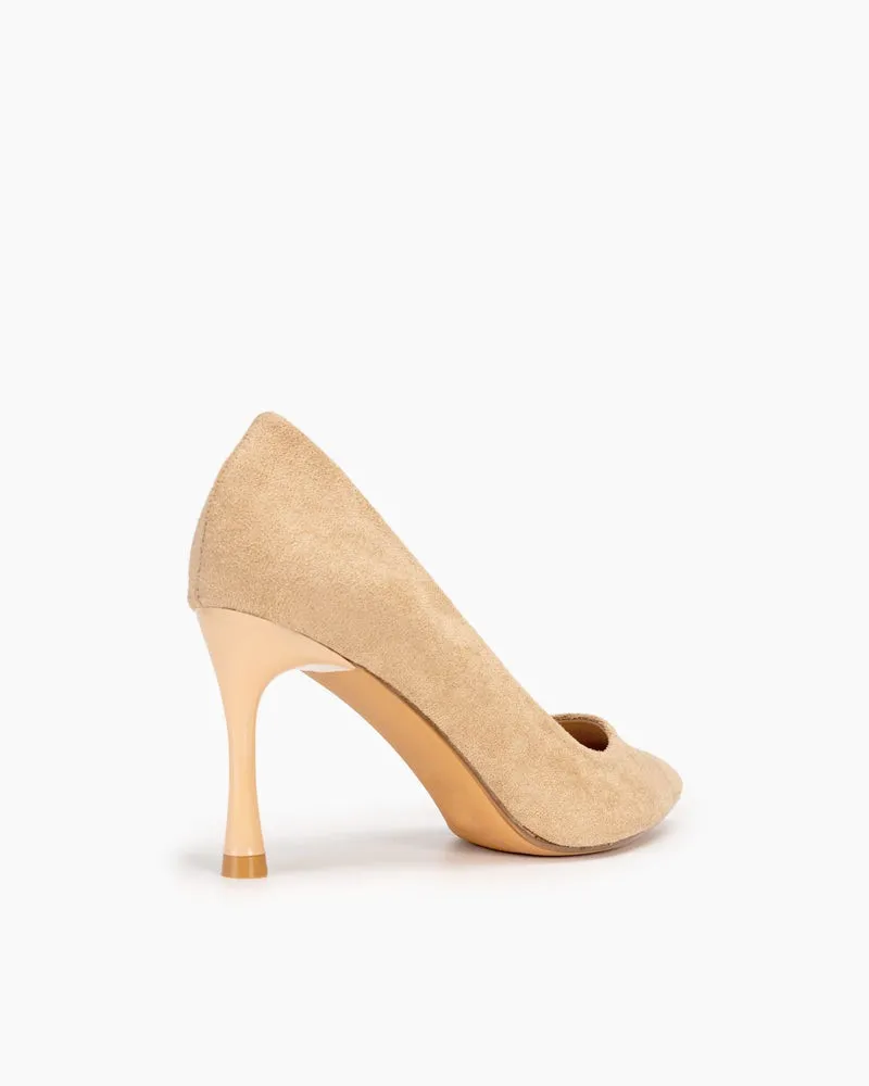 Classic Suede Office Pointed Toe Dressy High Heel Dress Pumps