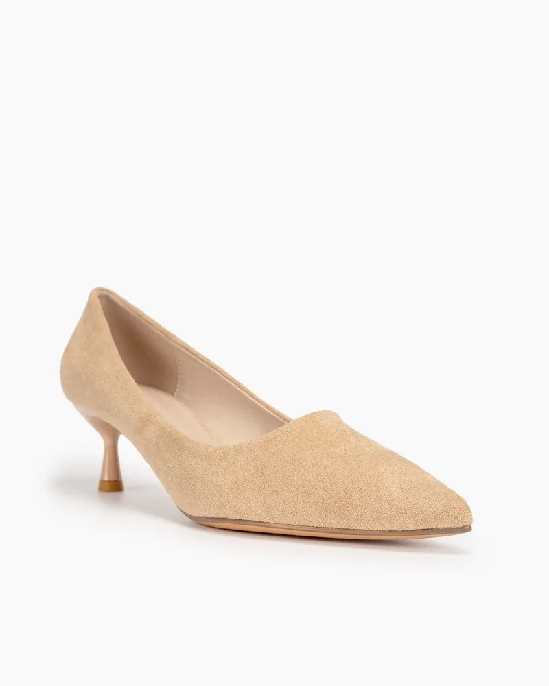 Classic Suede Office Pointed Toe Dressy High Heel Dress Pumps