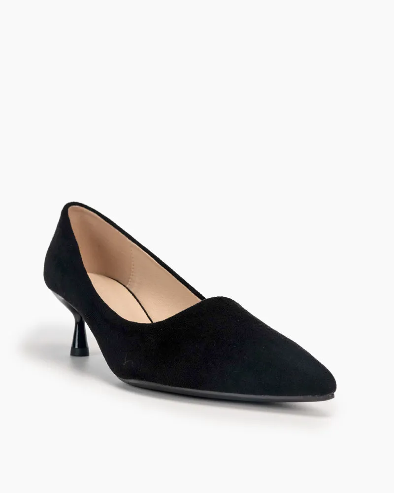 Classic Suede Office Pointed Toe Dressy High Heel Dress Pumps