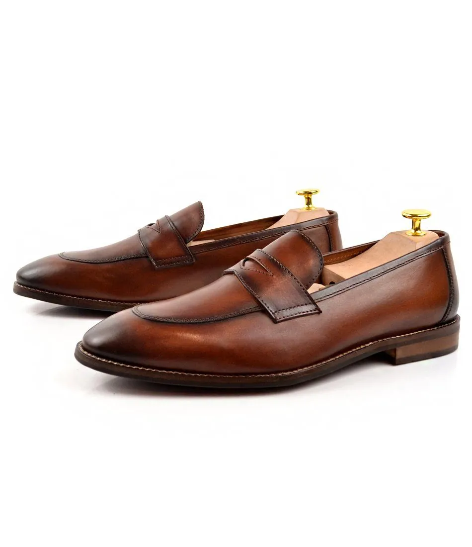 Cognac Penny Loafers