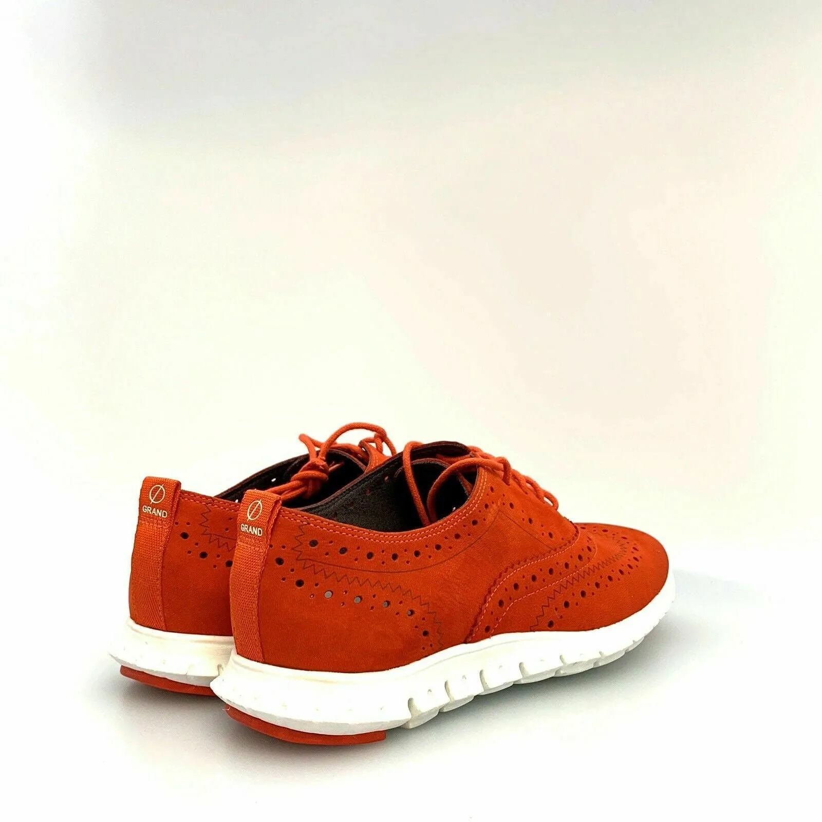 Cole Haan Womens ZeroGrand Wingtip Oxford Sneakers | Size 5B | Burnt Orange Suede | Lightweight Sole | EUC