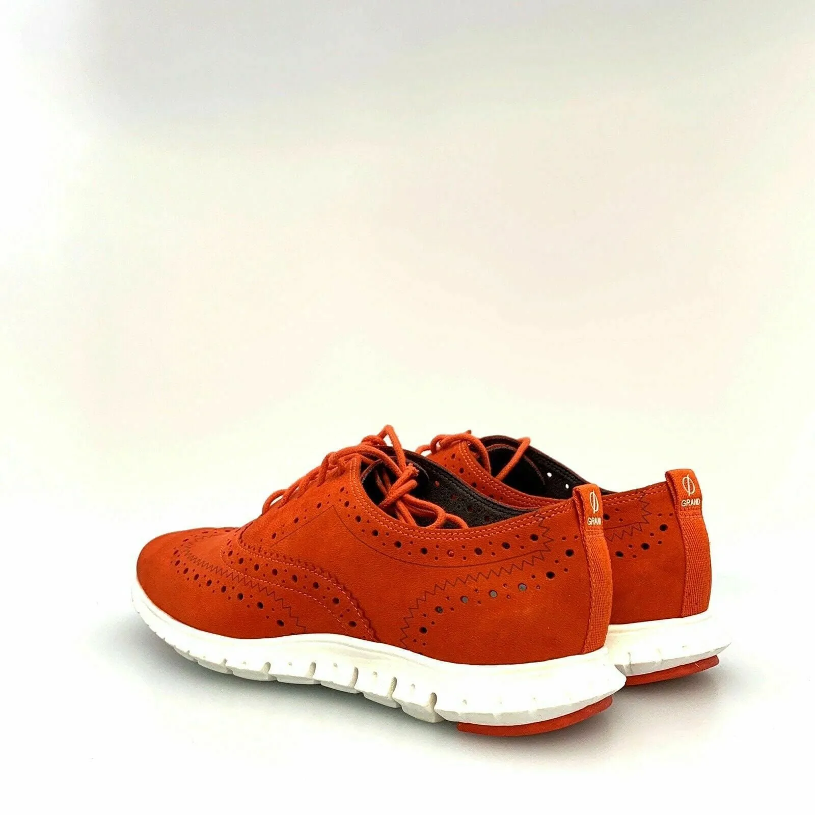 Cole Haan Womens ZeroGrand Wingtip Oxford Sneakers | Size 5B | Burnt Orange Suede | Lightweight Sole | EUC