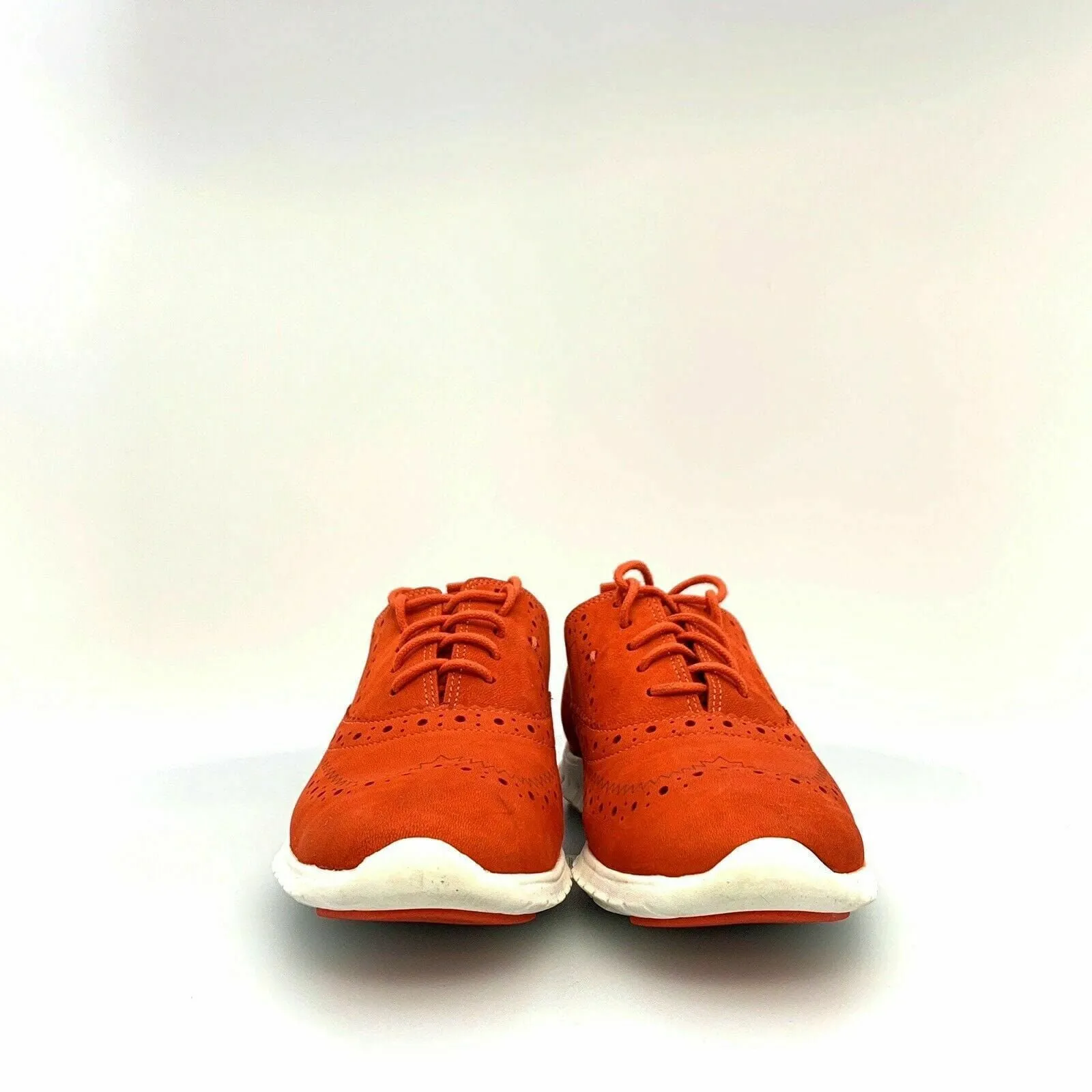 Cole Haan Womens ZeroGrand Wingtip Oxford Sneakers | Size 5B | Burnt Orange Suede | Lightweight Sole | EUC