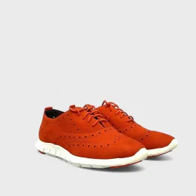 Cole Haan Womens ZeroGrand Wingtip Oxford Sneakers | Size 5B | Burnt Orange Suede | Lightweight Sole | EUC