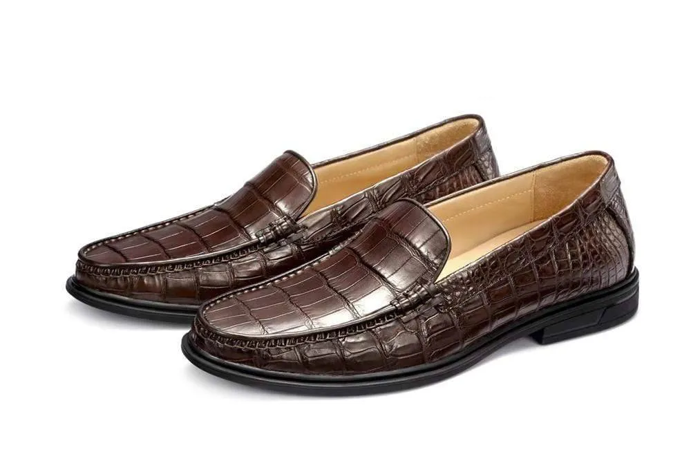 Crocodile Shoes Genuine Crocodile Leather Penny Casual Loafers  Slip-On Shoes