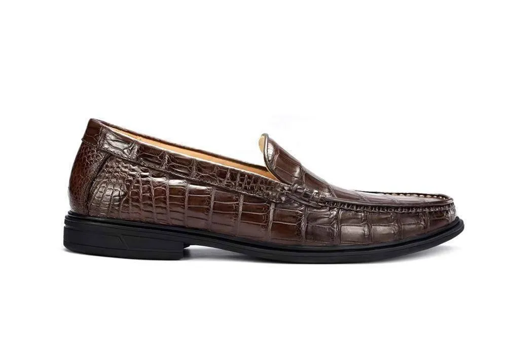 Crocodile Shoes Genuine Crocodile Leather Penny Casual Loafers  Slip-On Shoes