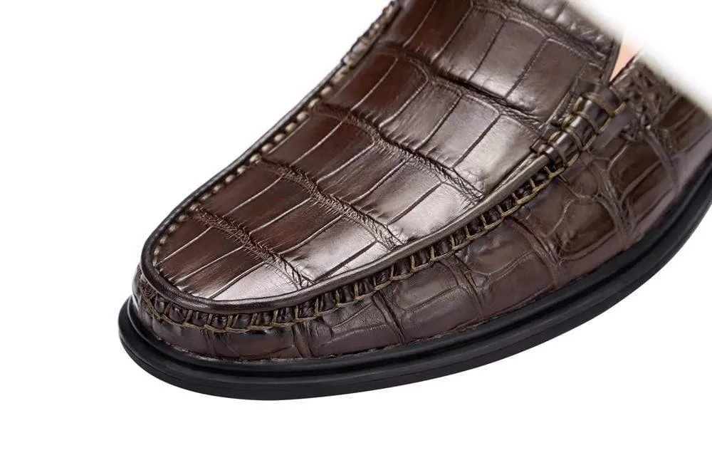 Crocodile Shoes Genuine Crocodile Leather Penny Casual Loafers  Slip-On Shoes