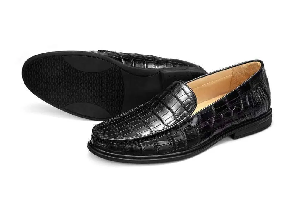 Crocodile Shoes Genuine Crocodile Leather Penny Casual Loafers  Slip-On Shoes