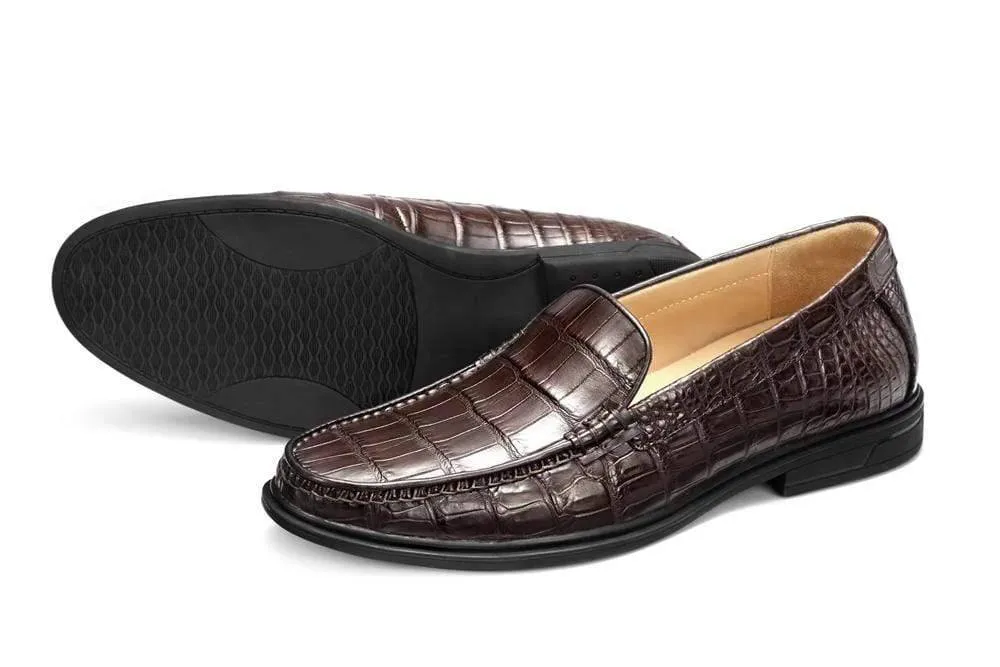 Crocodile Shoes Genuine Crocodile Leather Penny Casual Loafers  Slip-On Shoes