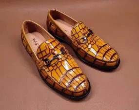 Crocodile Shoes Genuine Crocodile Leather Penny Loafers  Slip-On Shoes