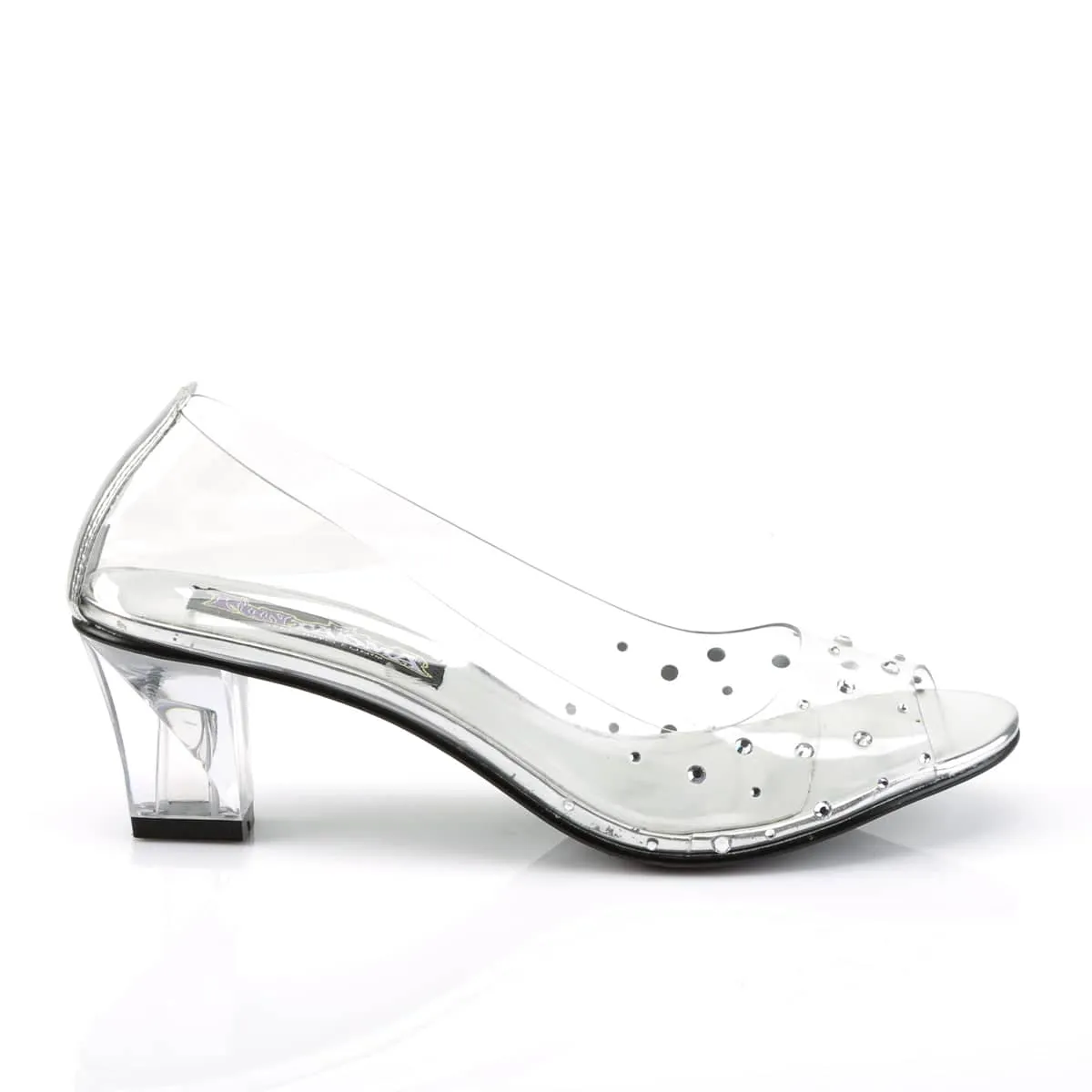 CRYSTAL-100 Clear Peep Toe Heel