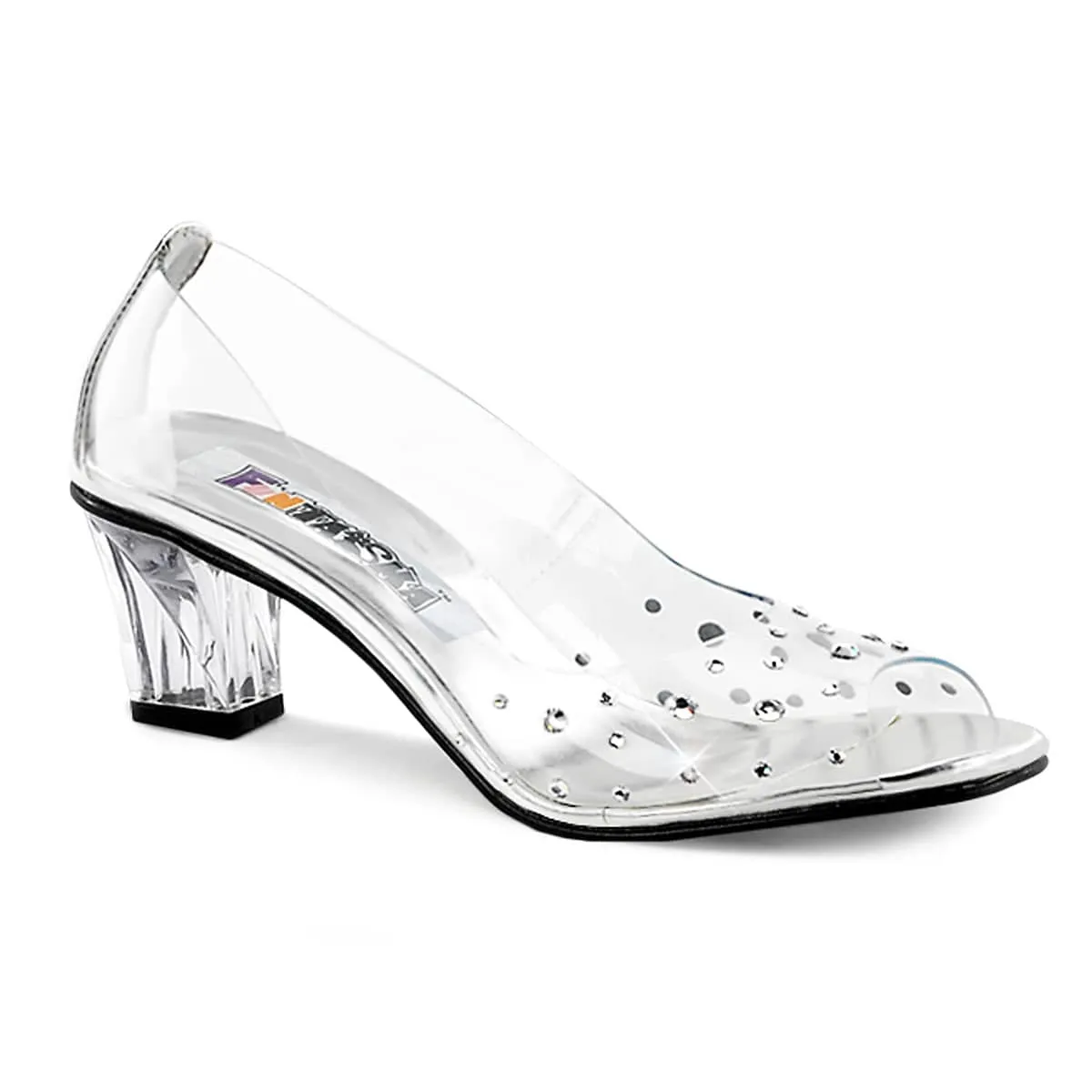 CRYSTAL-100 Clear Peep Toe Heel