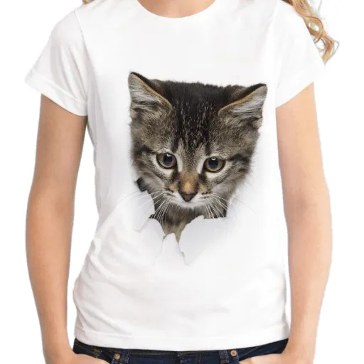 CUTE KITTY 3-D TEE