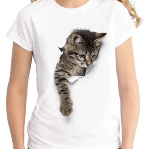 CUTE KITTY 3-D TEE