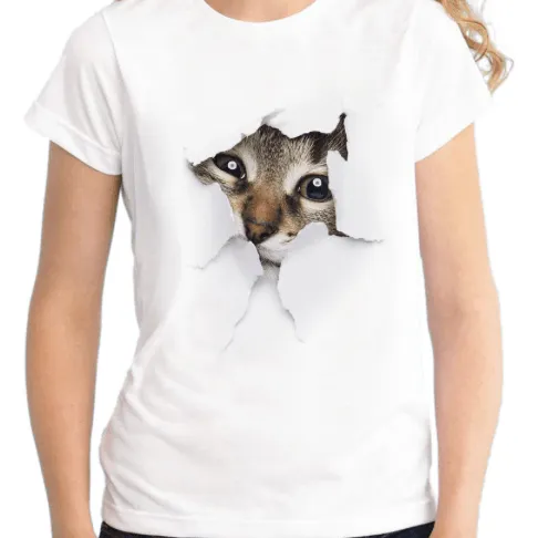 CUTE KITTY 3-D TEE