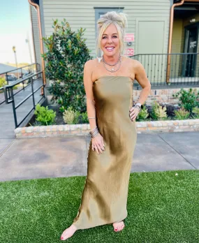 Desert Bronzed Strapless Dress