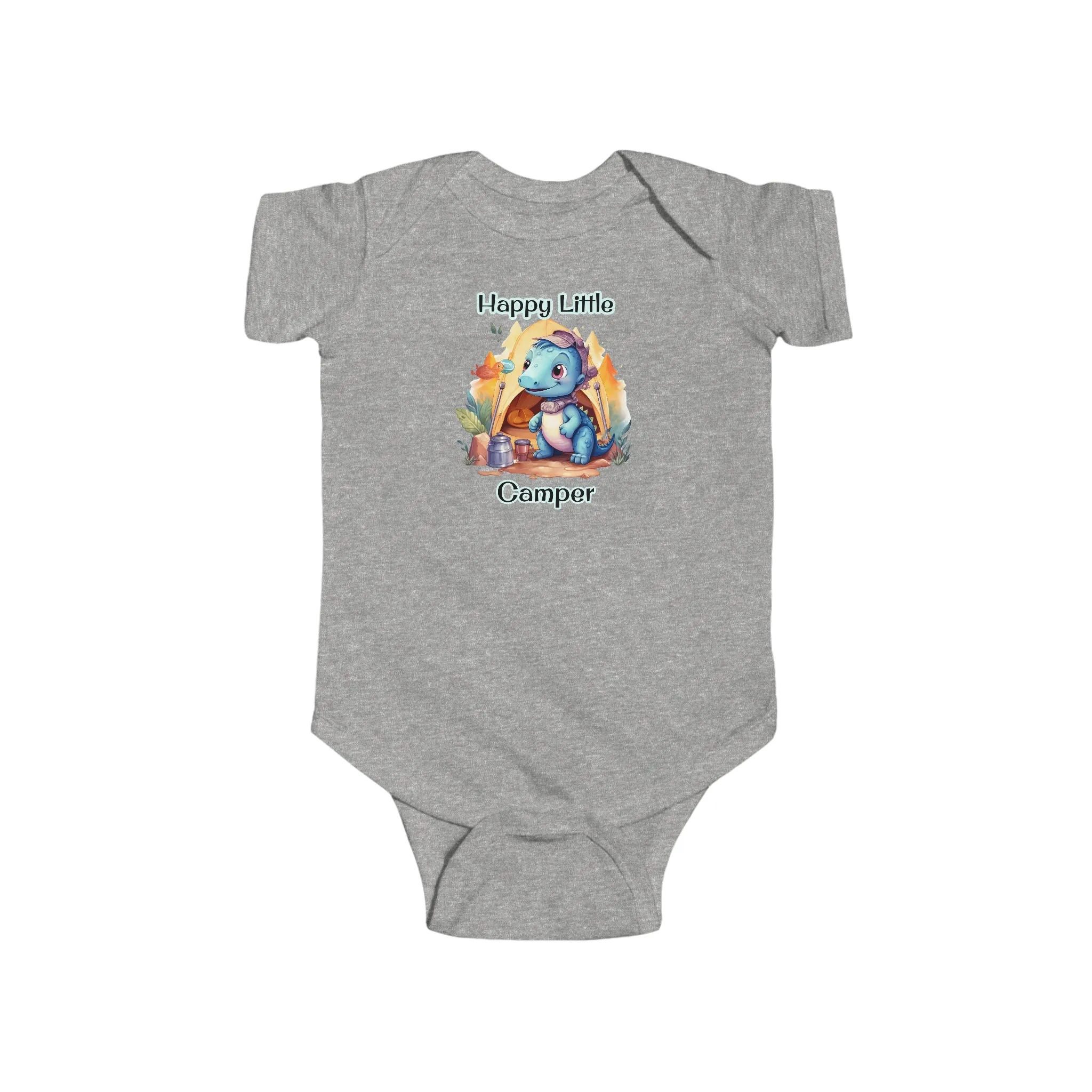 Dino Happy Little Camper Infant Fine Jersey Bodysuit