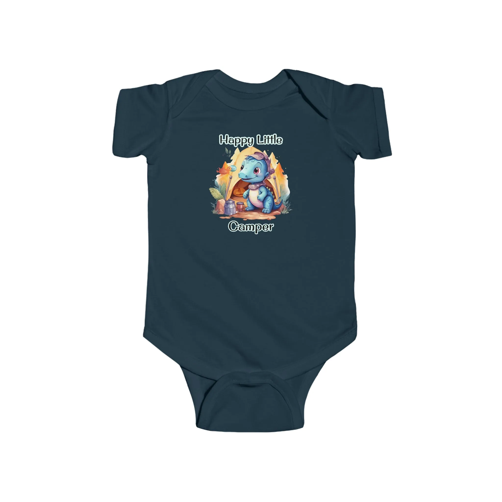 Dino Happy Little Camper Infant Fine Jersey Bodysuit