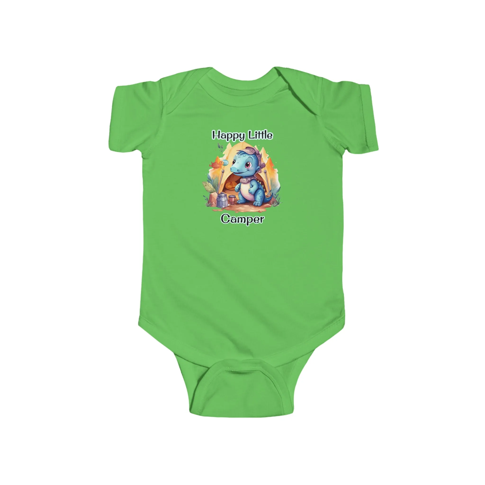 Dino Happy Little Camper Infant Fine Jersey Bodysuit