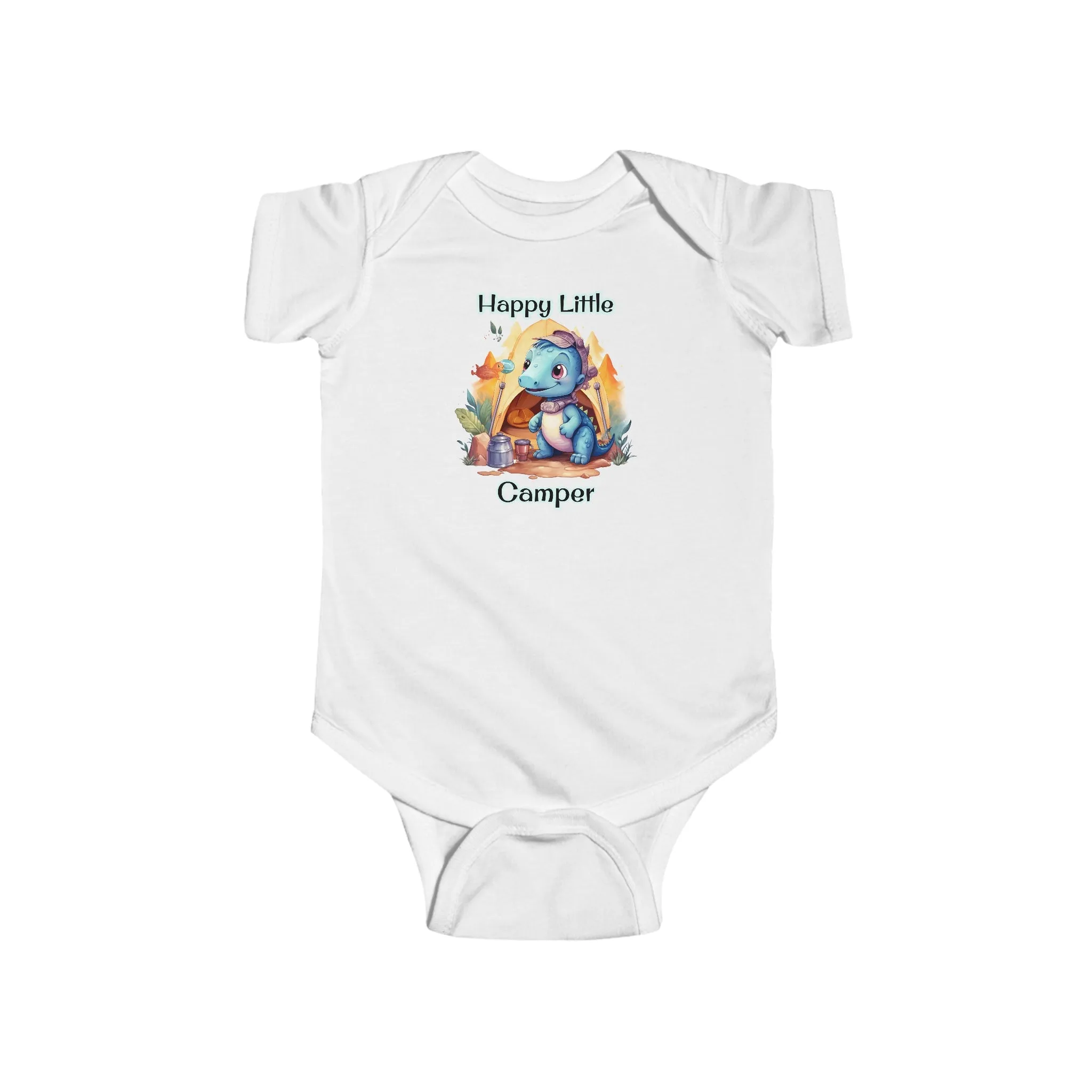 Dino Happy Little Camper Infant Fine Jersey Bodysuit