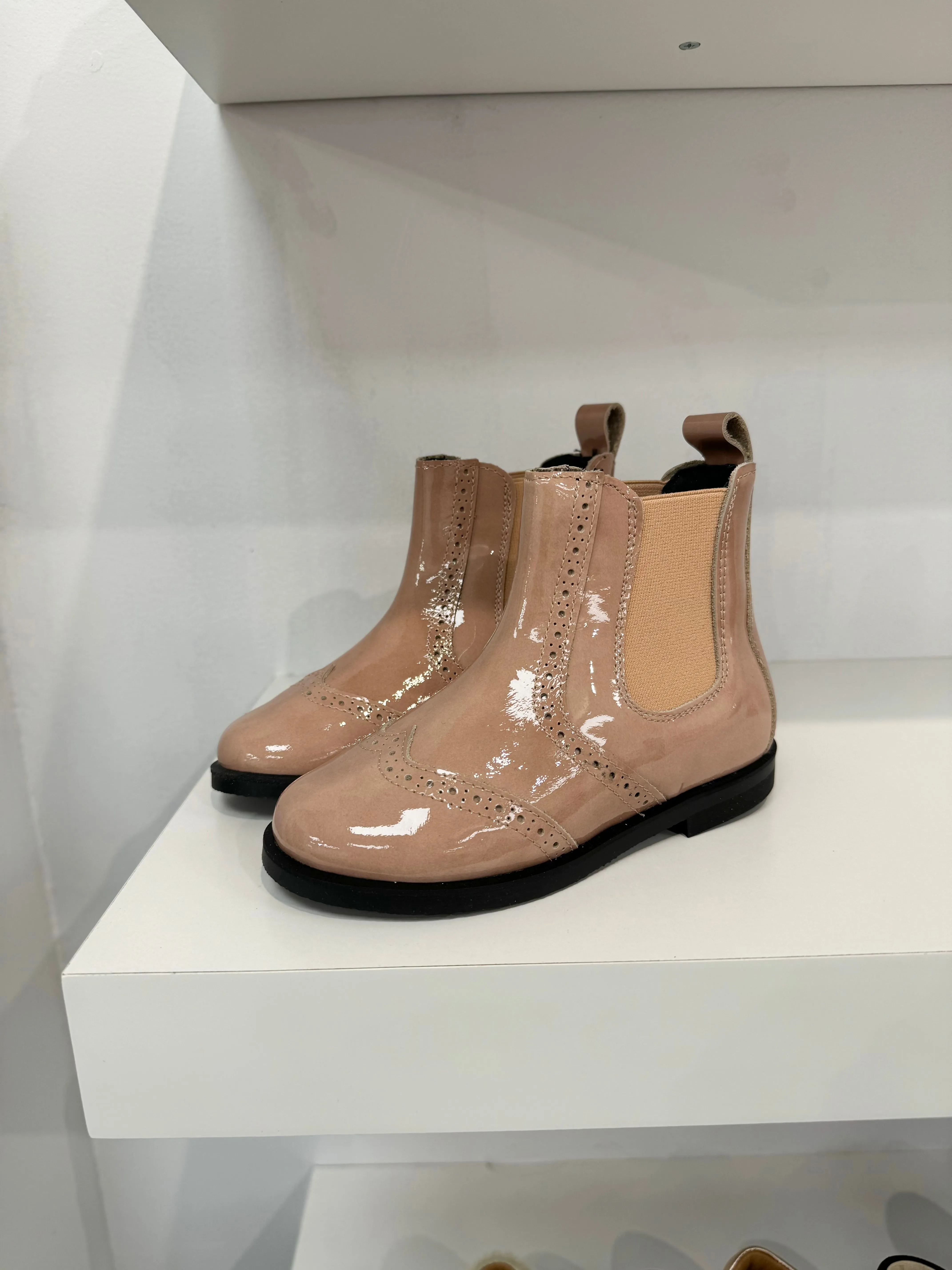 Don Louis Pink Patent Wingtip Bootie