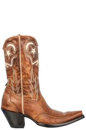 Double D by Old Gringo Longhorn Pee Wee Cowgirl Boots - Brown