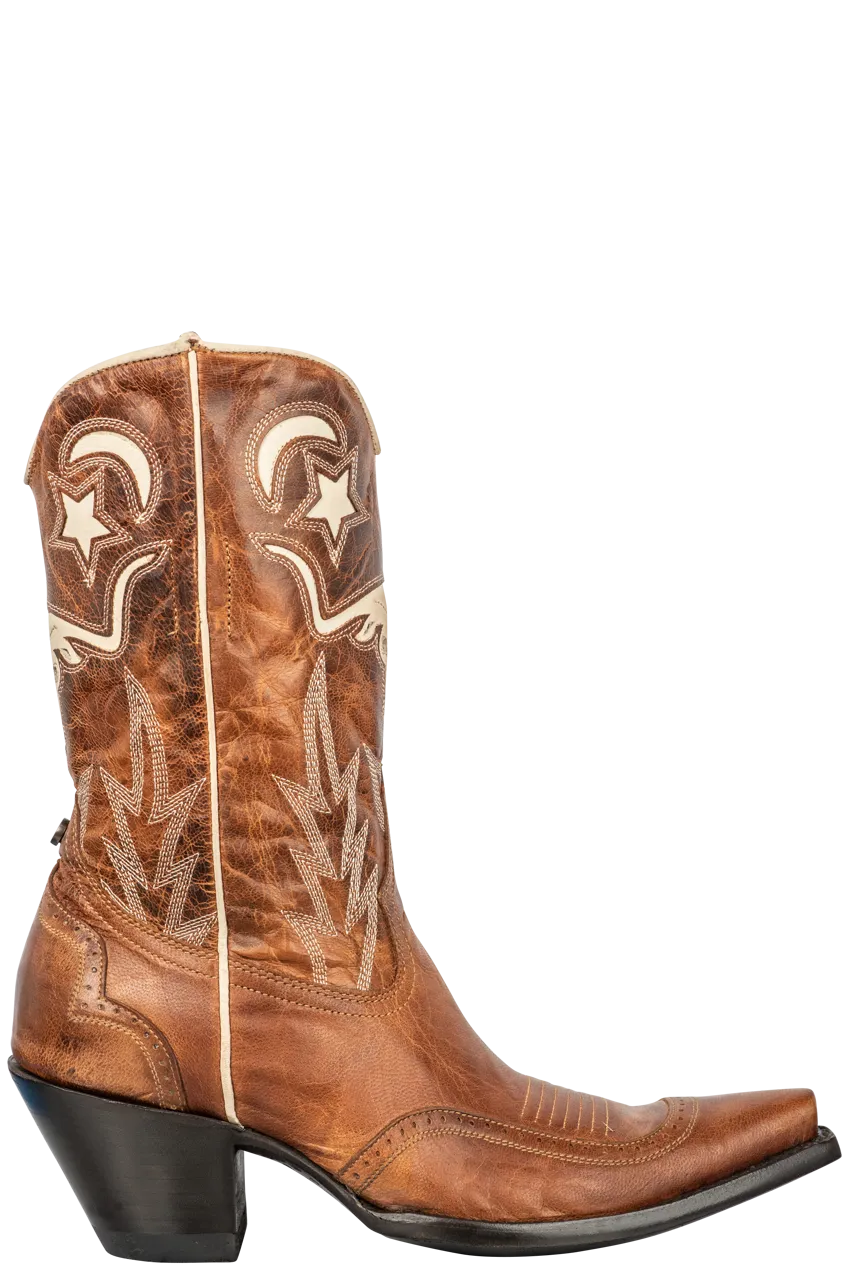 Double D by Old Gringo Longhorn Pee Wee Cowgirl Boots - Brown