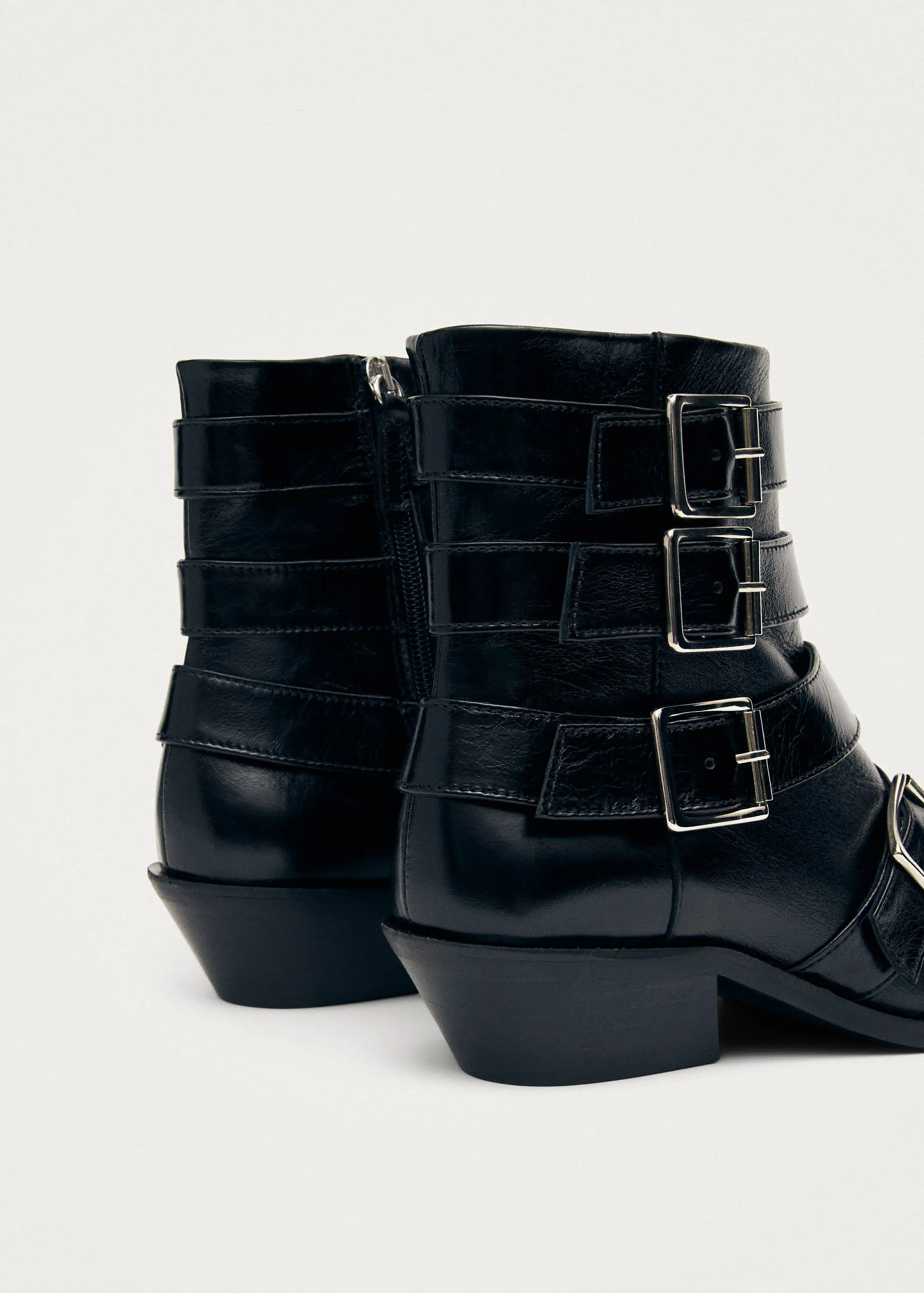 Eras Black Leather Ankle Boots