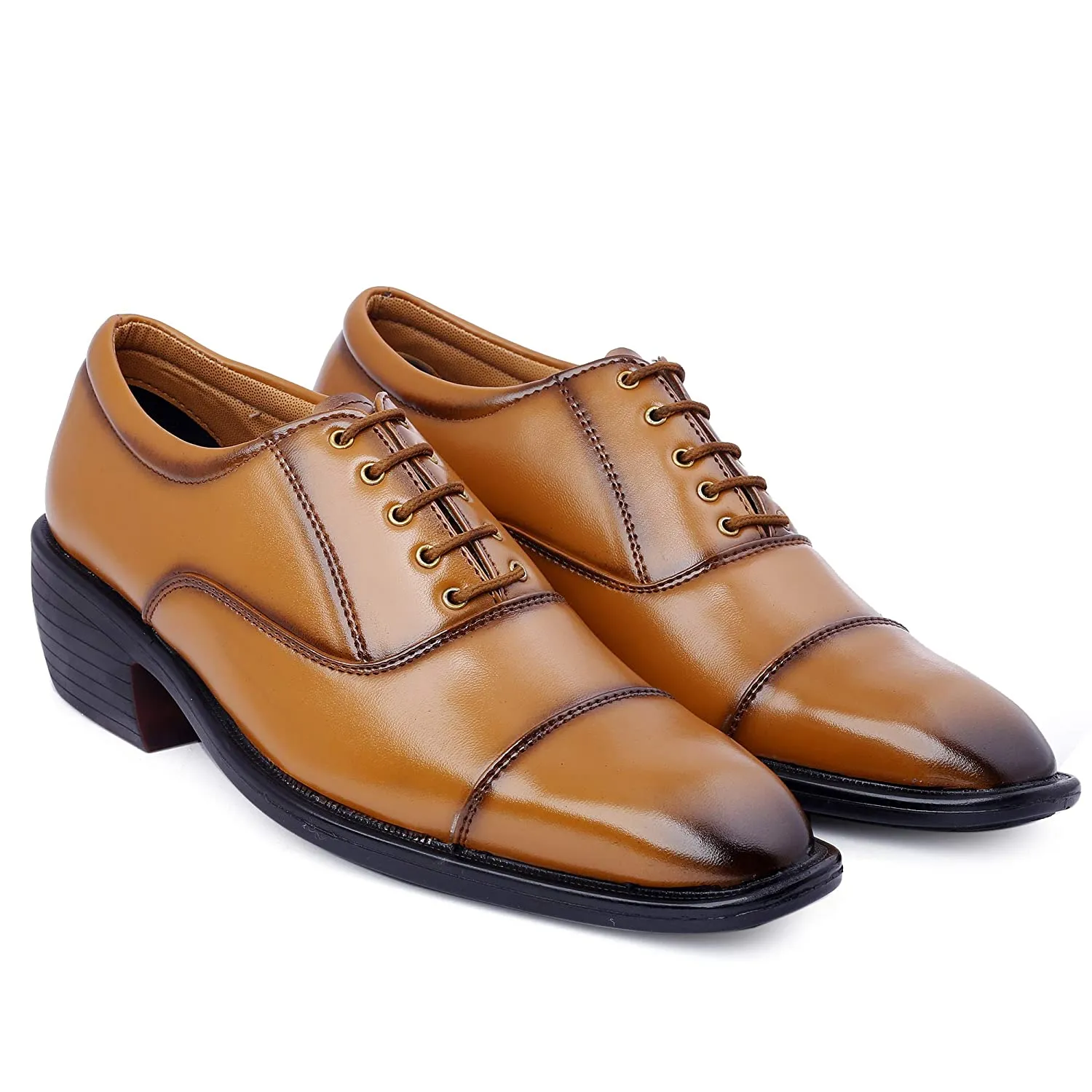 Fashionable Tan Casual And Formal Office Wear Lace-Up Shoes-JonasParamount